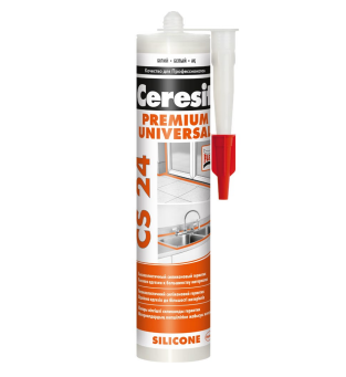 Герметик CERESIT CS-24 силіконовий універсальний прозорий, 280 мл